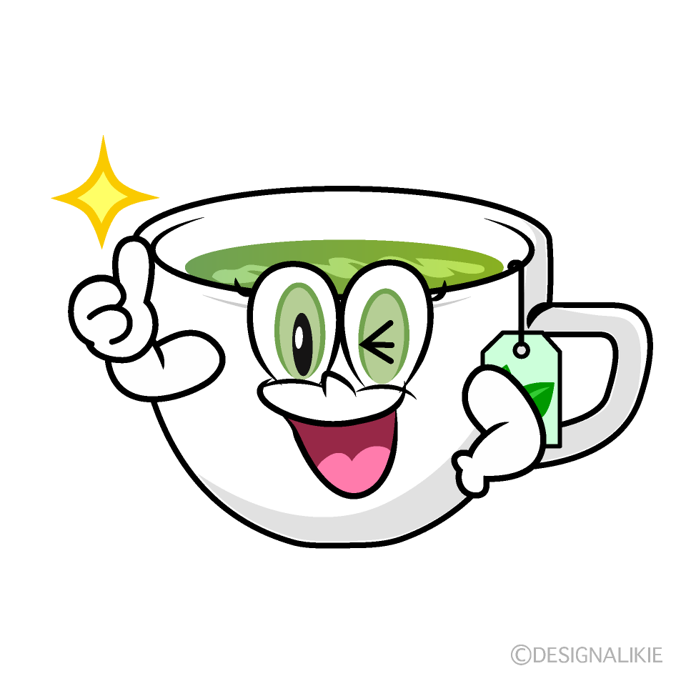 Thumbs up Green Tea Cartoon Character Image