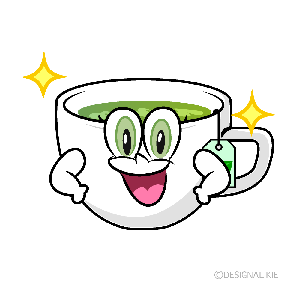 Glitter Green Tea Cartoon Character Image