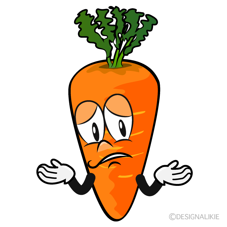 Troubled Carrot Cartoon Character Image