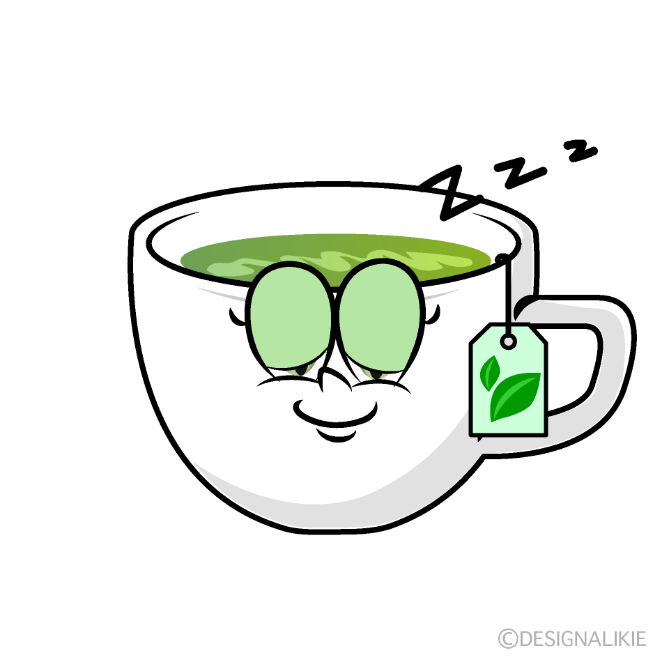 Sleeping Green Tea Cartoon Character Image
