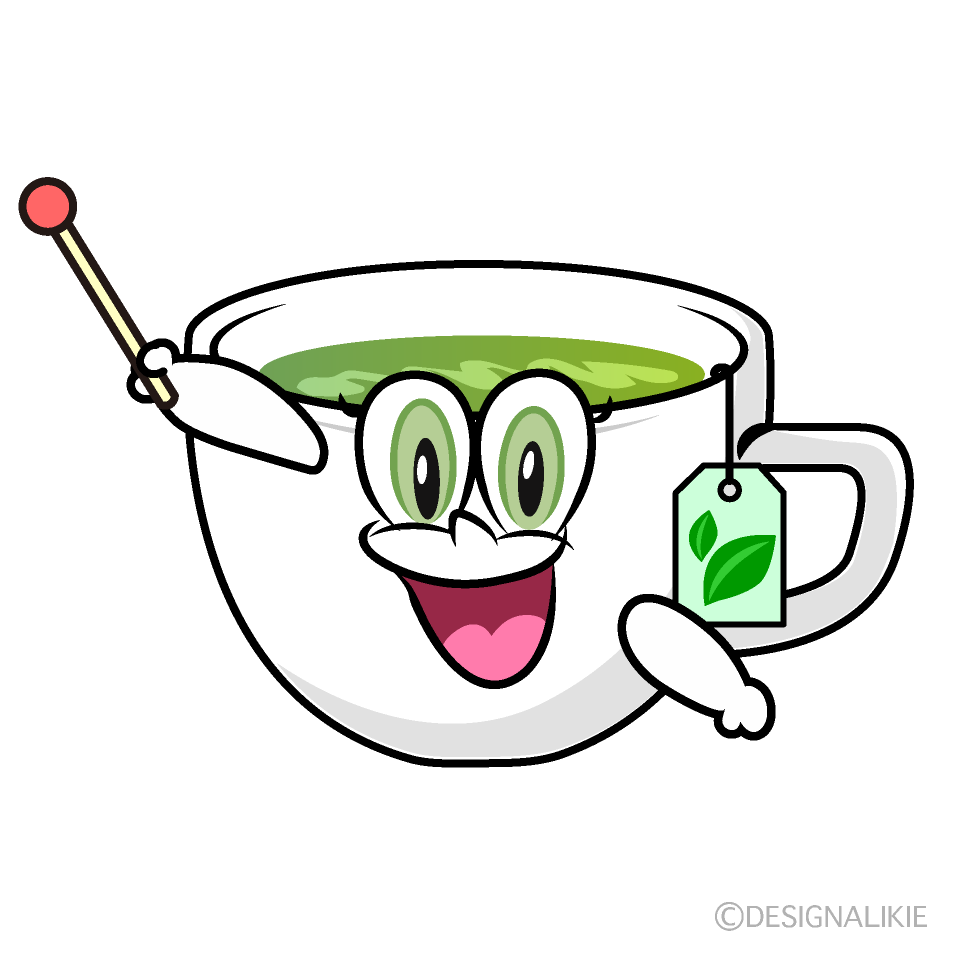 Speaking Green Tea Cartoon Character Image