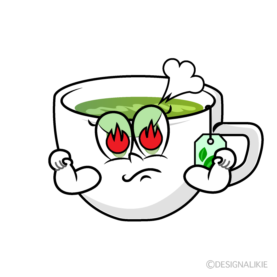 Enthusiasm Green Tea Cartoon Character Image