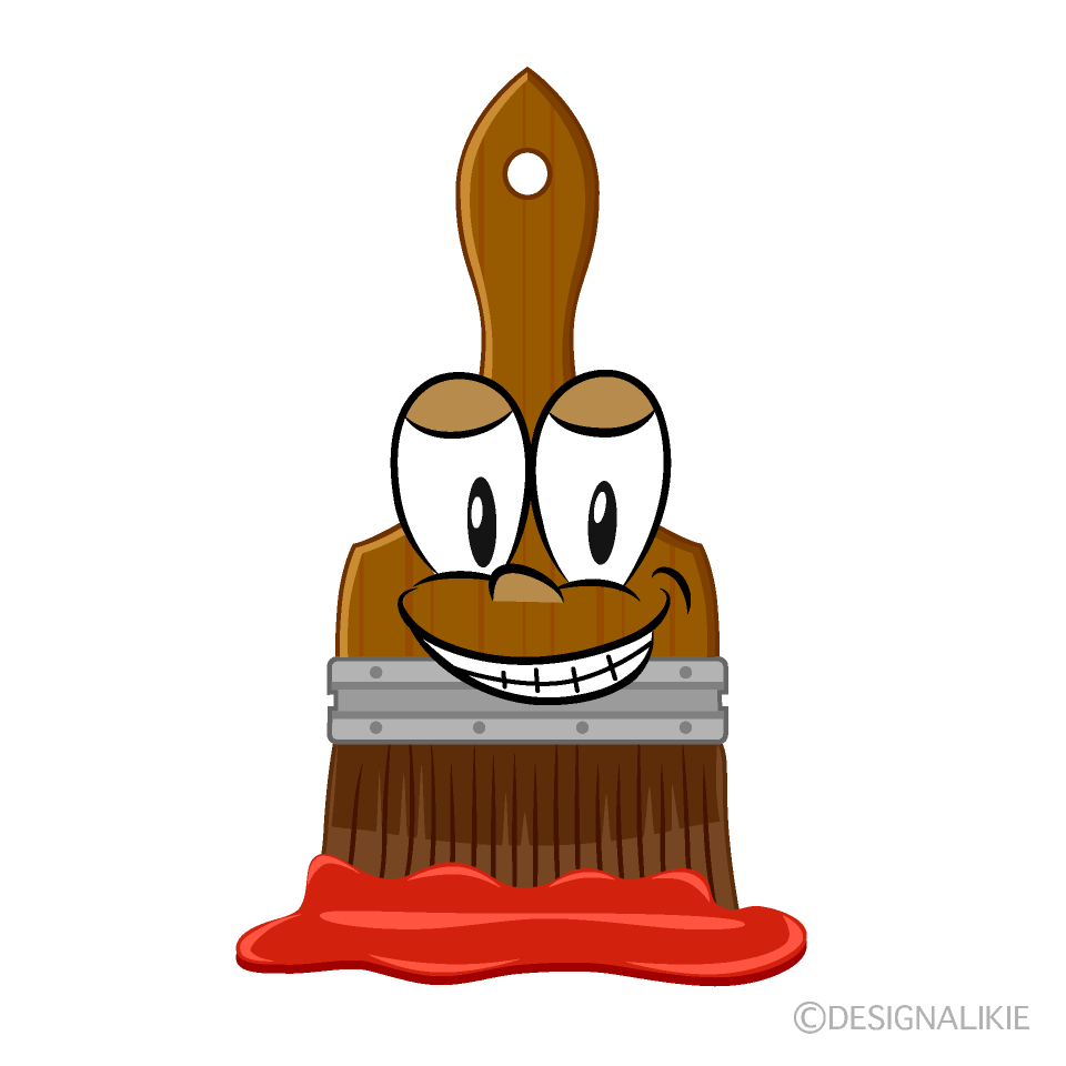 Grinning Art Brush Cartoon Character Image