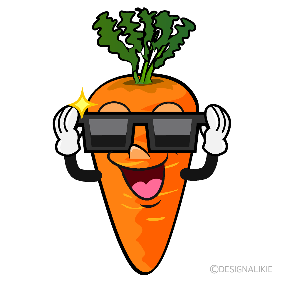 Cool Carrot Cartoon Character Image
