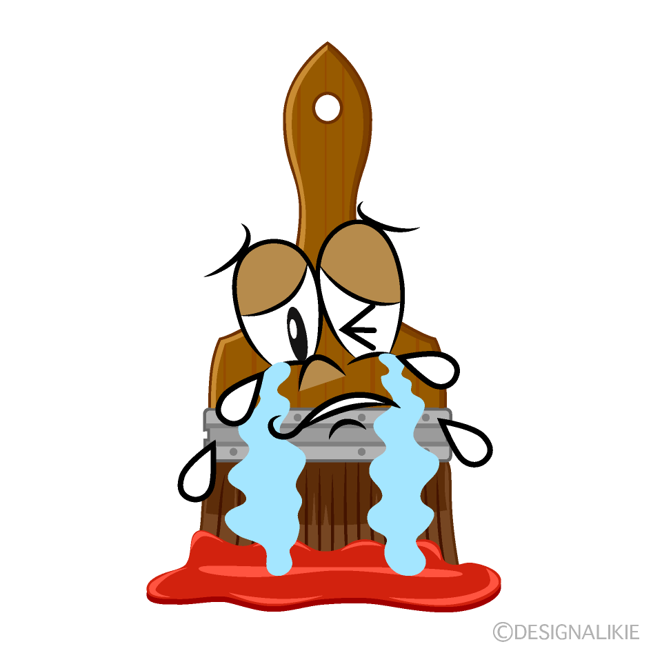Crying Art Brush Cartoon Character Image