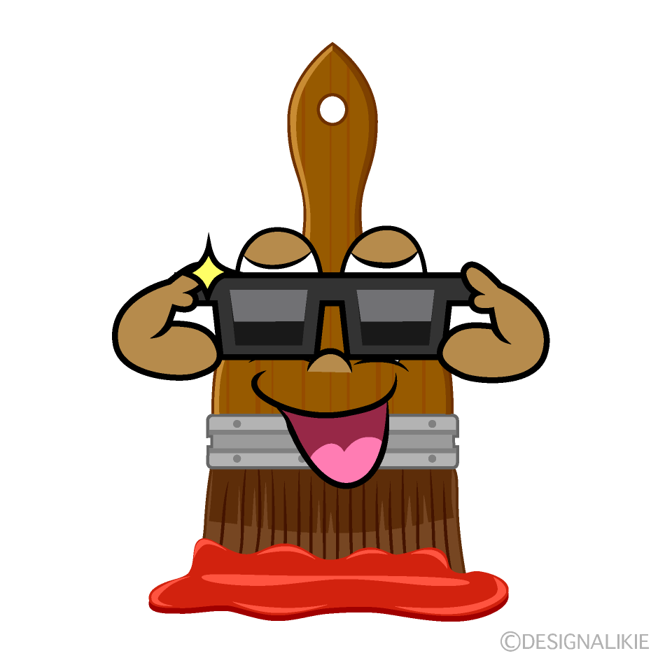Cool Art Brush Cartoon Character Image