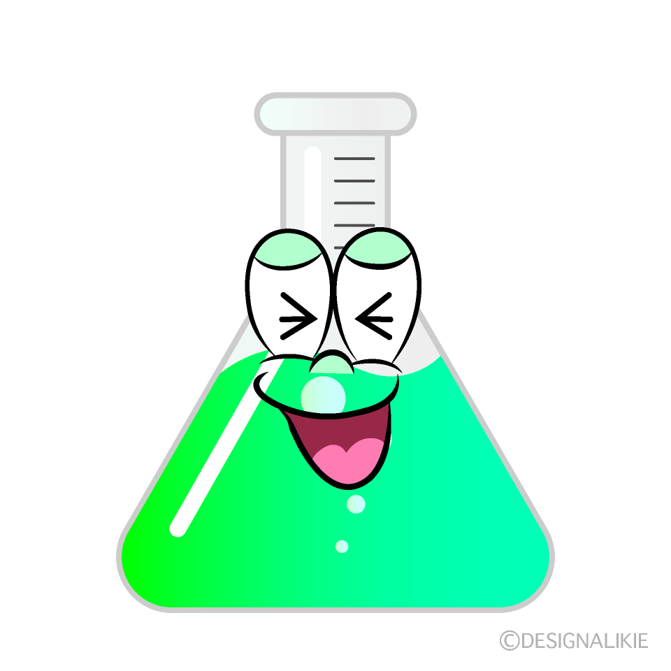 Laughing Erlenmeyer Flask Cartoon Character Image