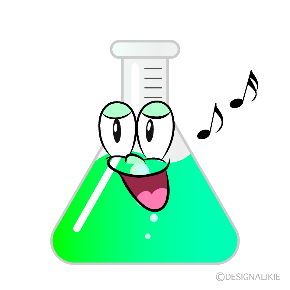 Singing Erlenmeyer Flask Cartoon Character Image