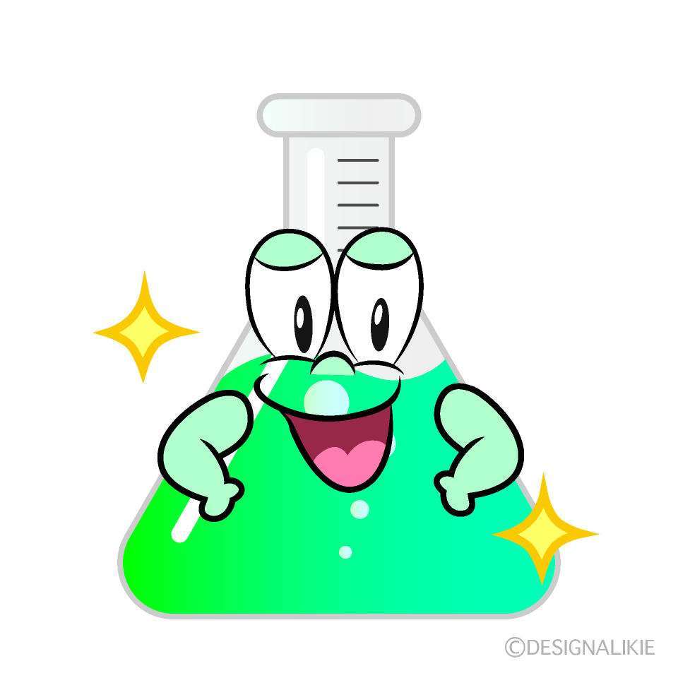 Glitter Erlenmeyer Flask Cartoon Character Image