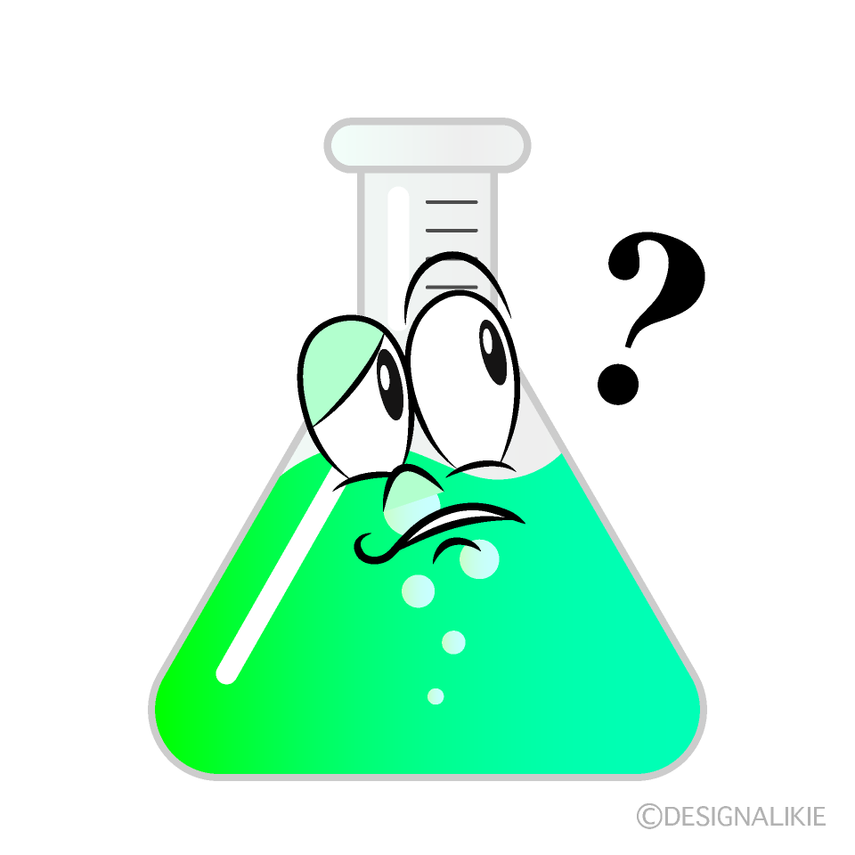 Thinking Erlenmeyer Flask Cartoon Character Image
