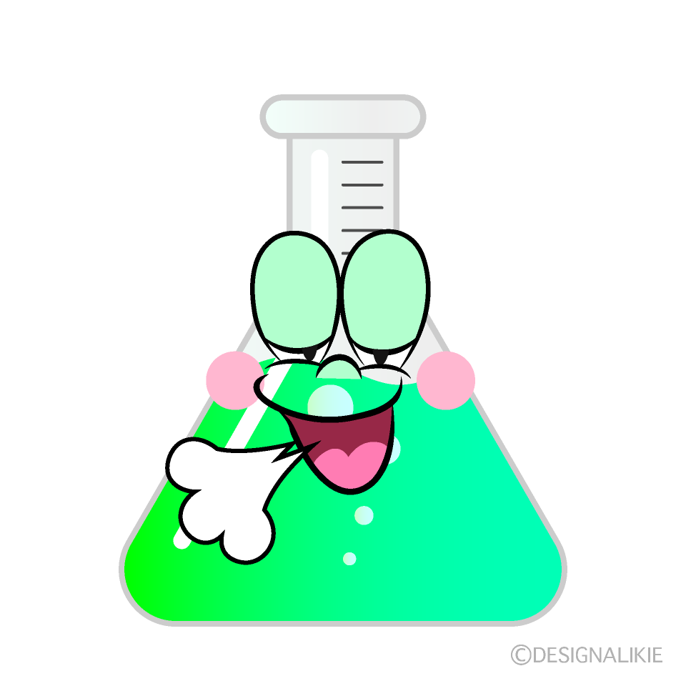 Relaxing Erlenmeyer Flask Cartoon Character Image