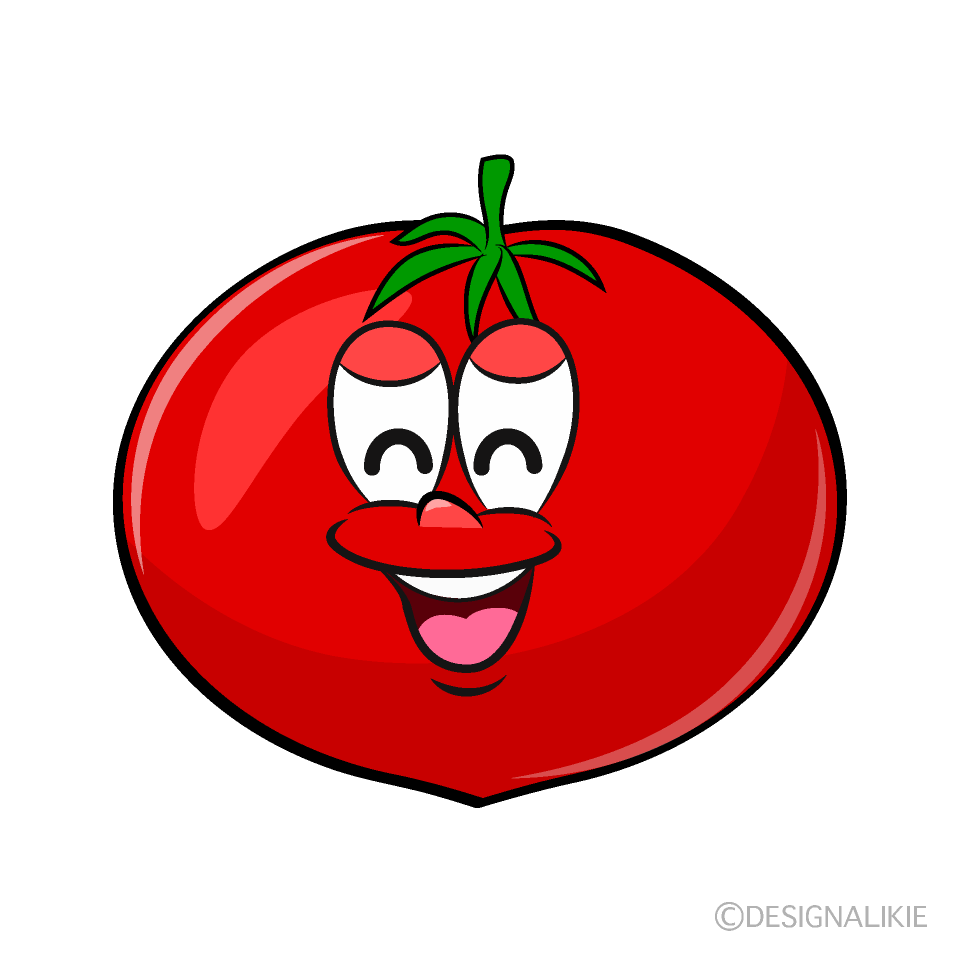 Smiling Tomato Cartoon Character Image