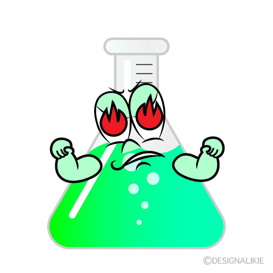 Enthusiasm Erlenmeyer Flask Cartoon Character Image