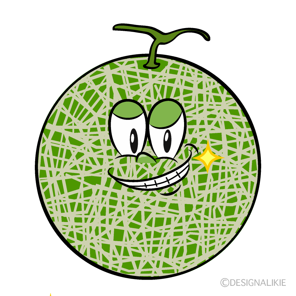Grinning Melon Cartoon Character Image