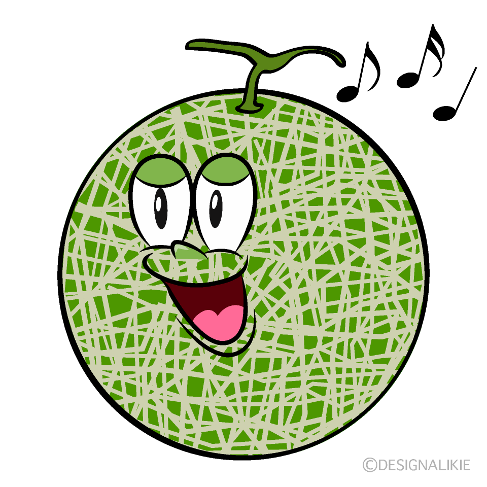 Singing Melon Cartoon Character Image