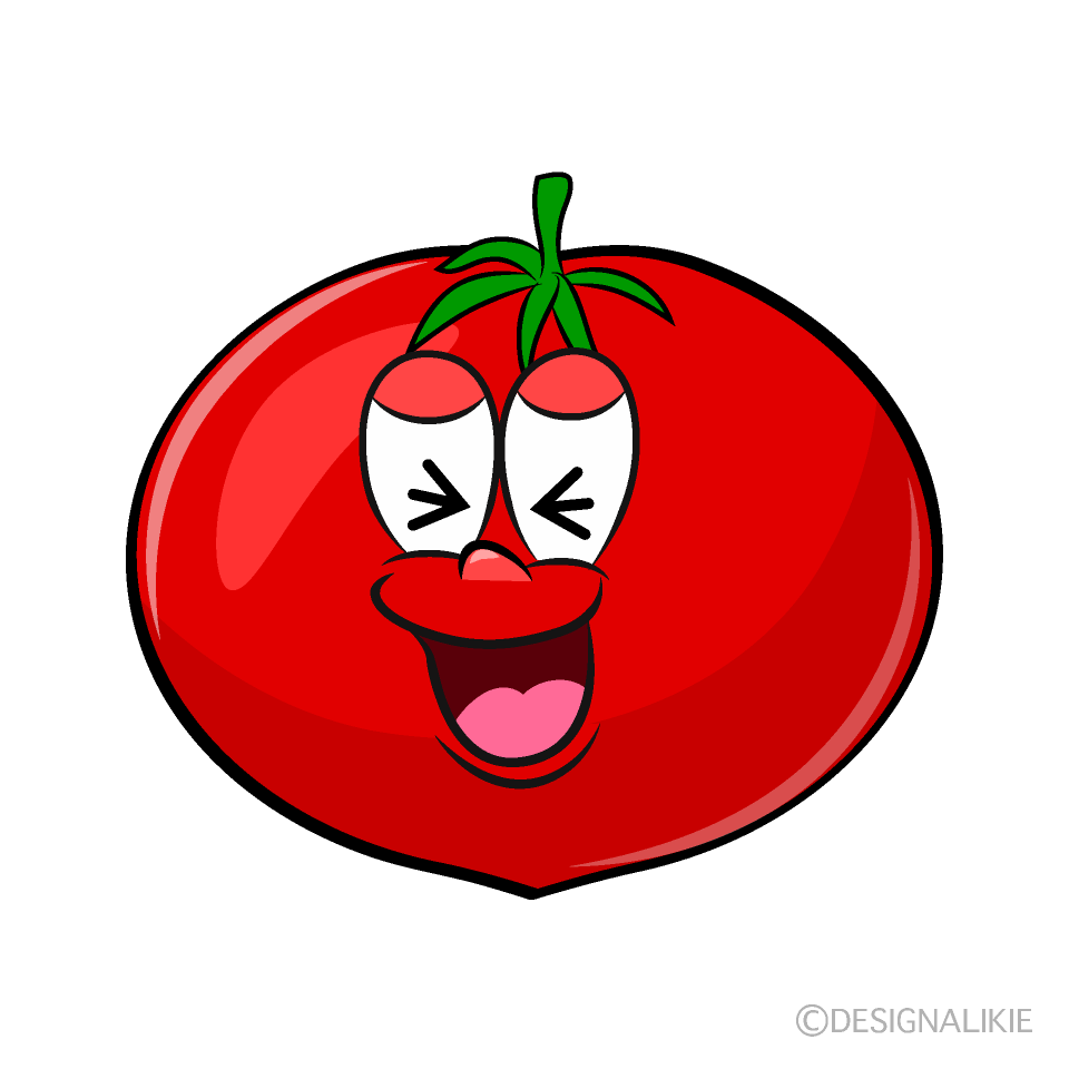 Laughing Tomato Cartoon Character Image