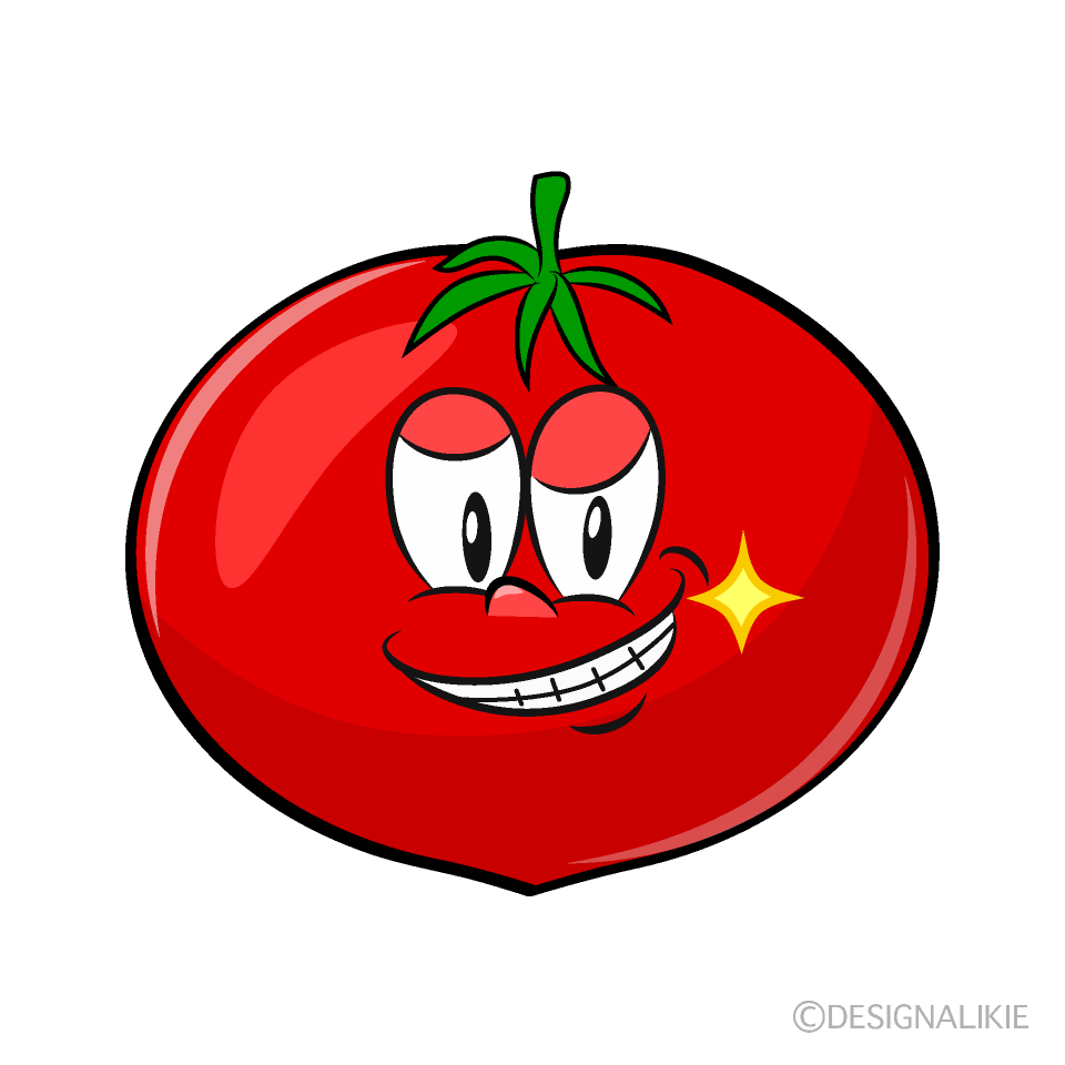Grinning Tomato Cartoon Character Image