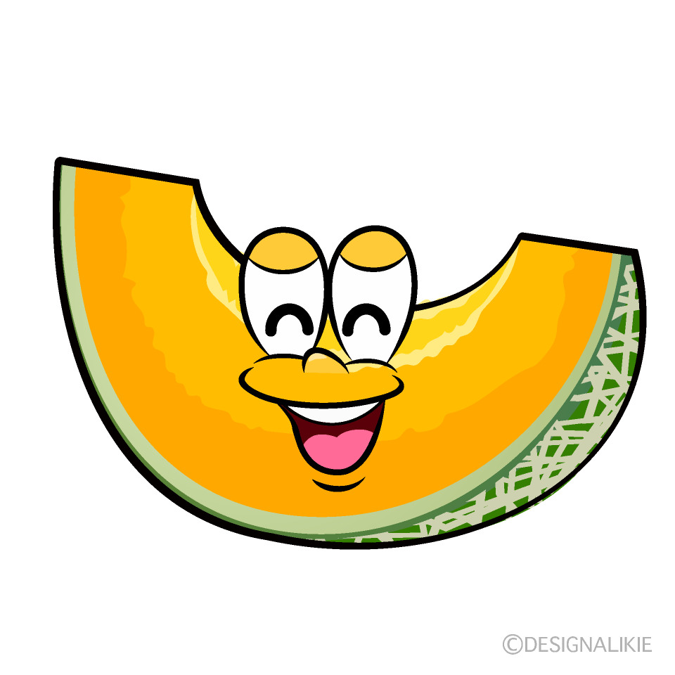 Smiling Cantaloupe Cartoon Character Image
