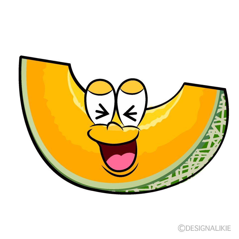 Laughing Cantaloupe Cartoon Character Image