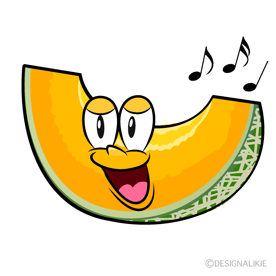 Singing Cantaloupe Cartoon Character Image