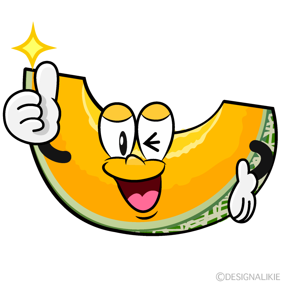 Thumbs up Cantaloupe Cartoon Character Image