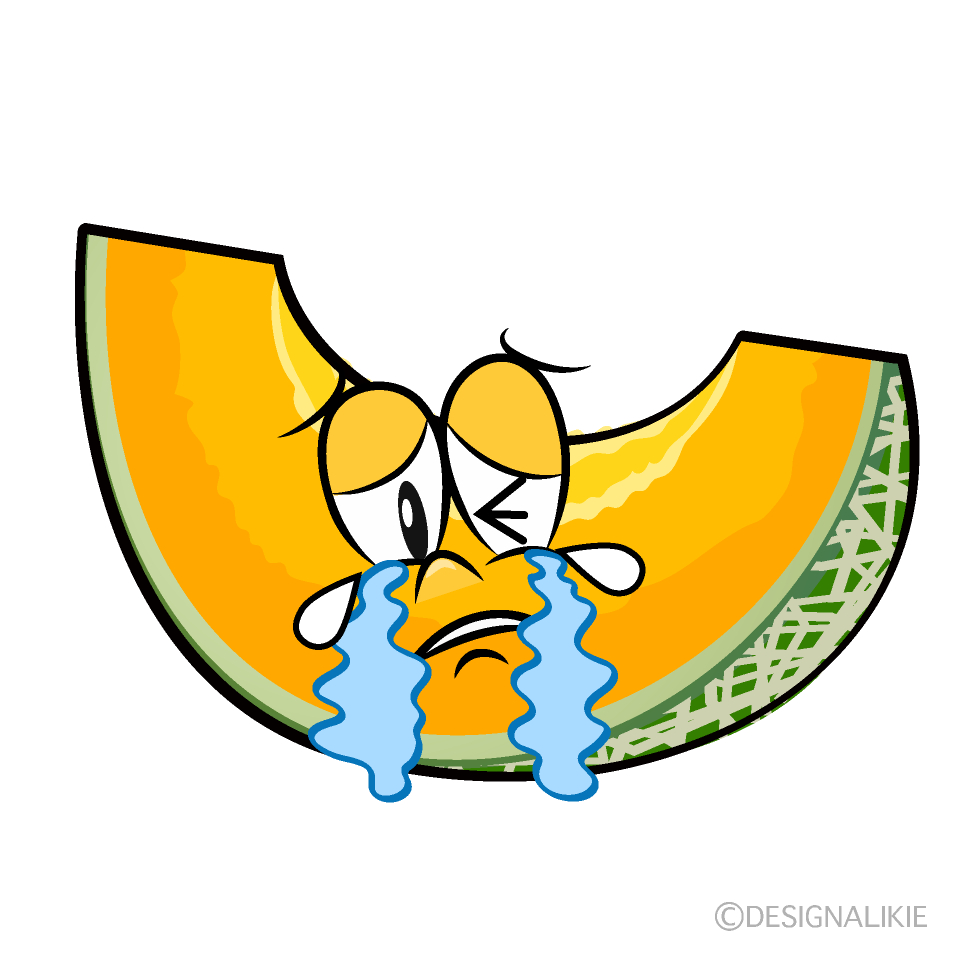 Crying Cantaloupe Cartoon Character Image