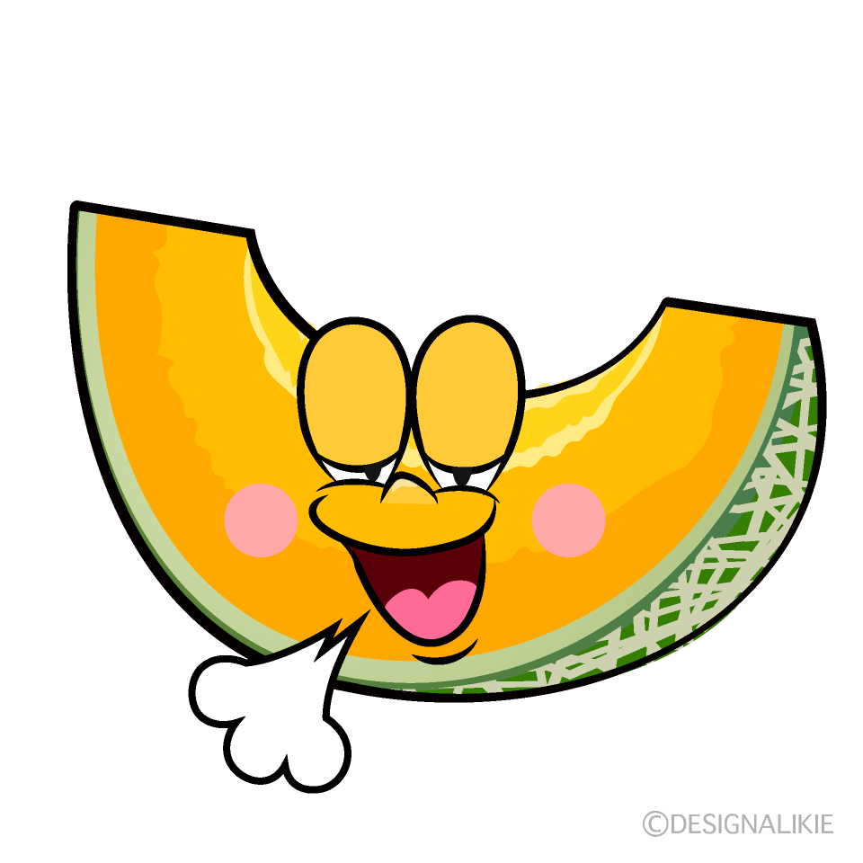Relaxing Cantaloupe Cartoon Character Image