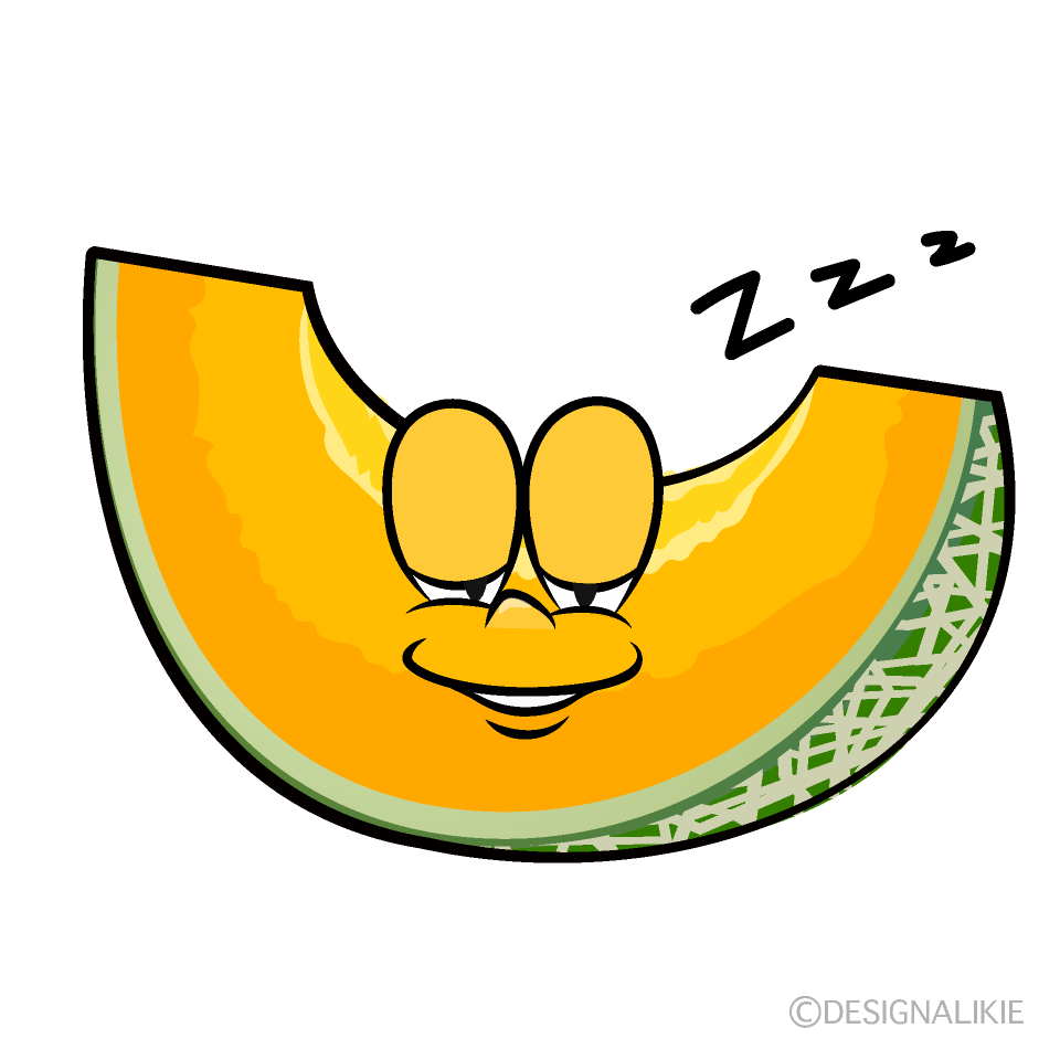 Sleeping Cantaloupe Cartoon Character Image