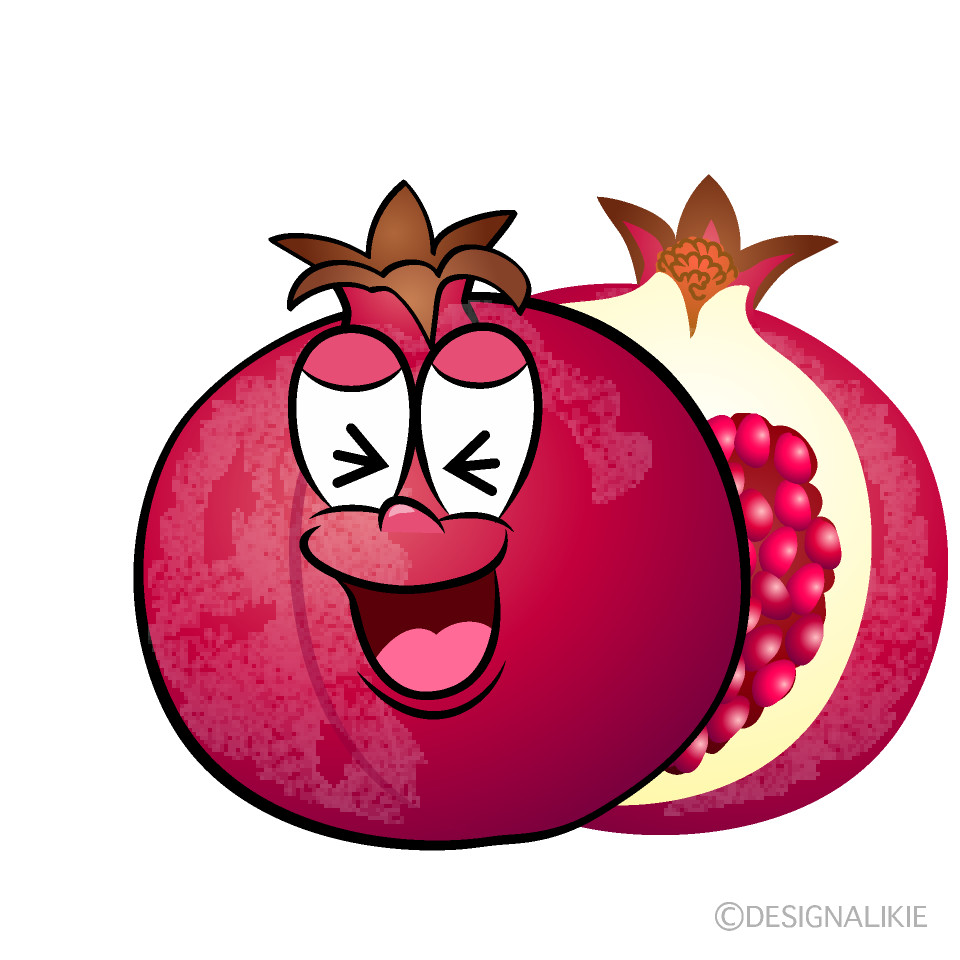 Laughing Pomegranate Cartoon Character Image