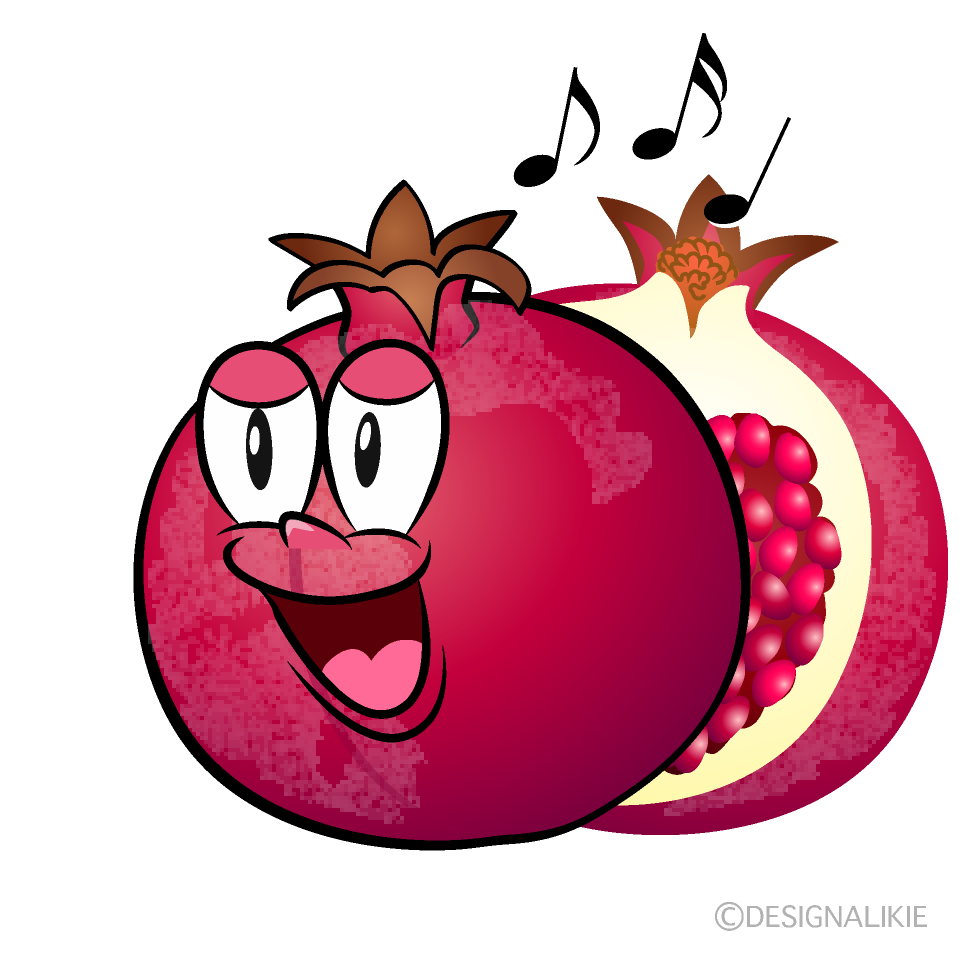 Singing Pomegranate Cartoon Character Image