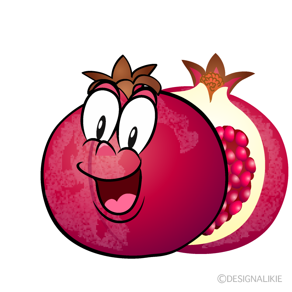 Surprising Pomegranate Cartoon Character Image