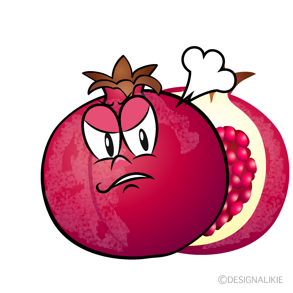 Angry Pomegranate Cartoon Character Image