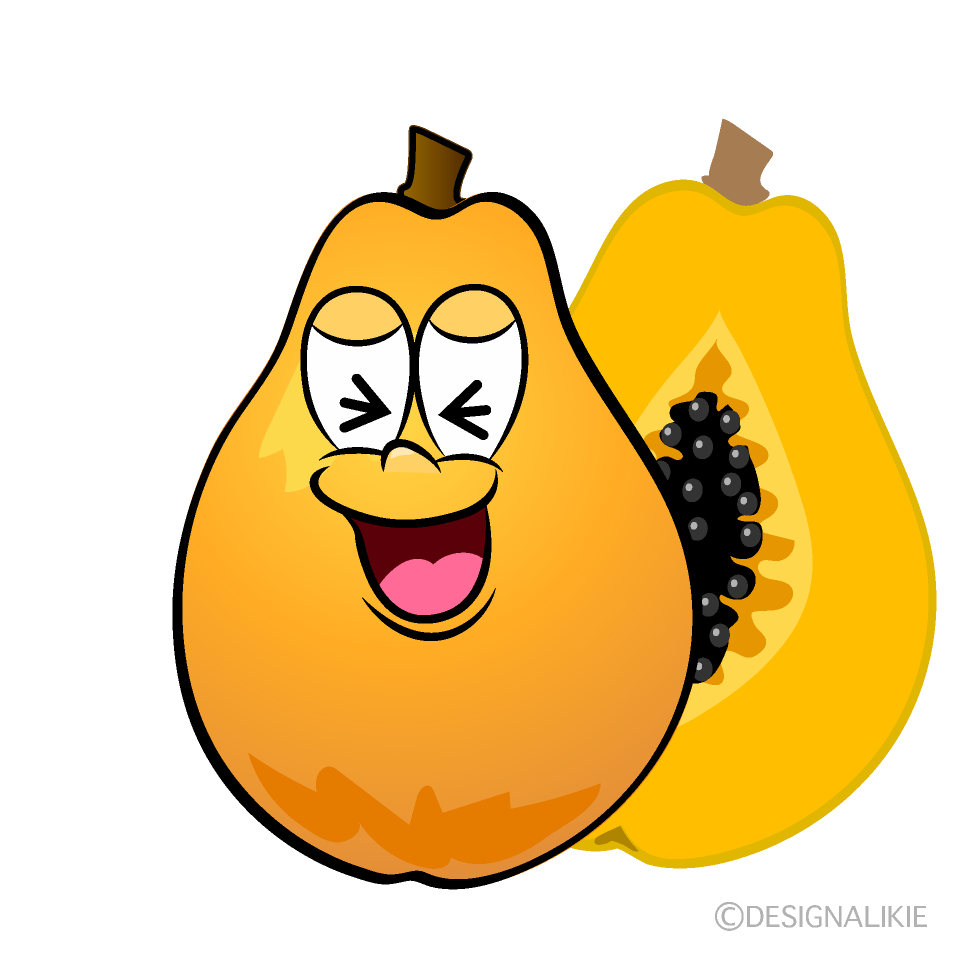 Laughing Papaya Cartoon Character Image