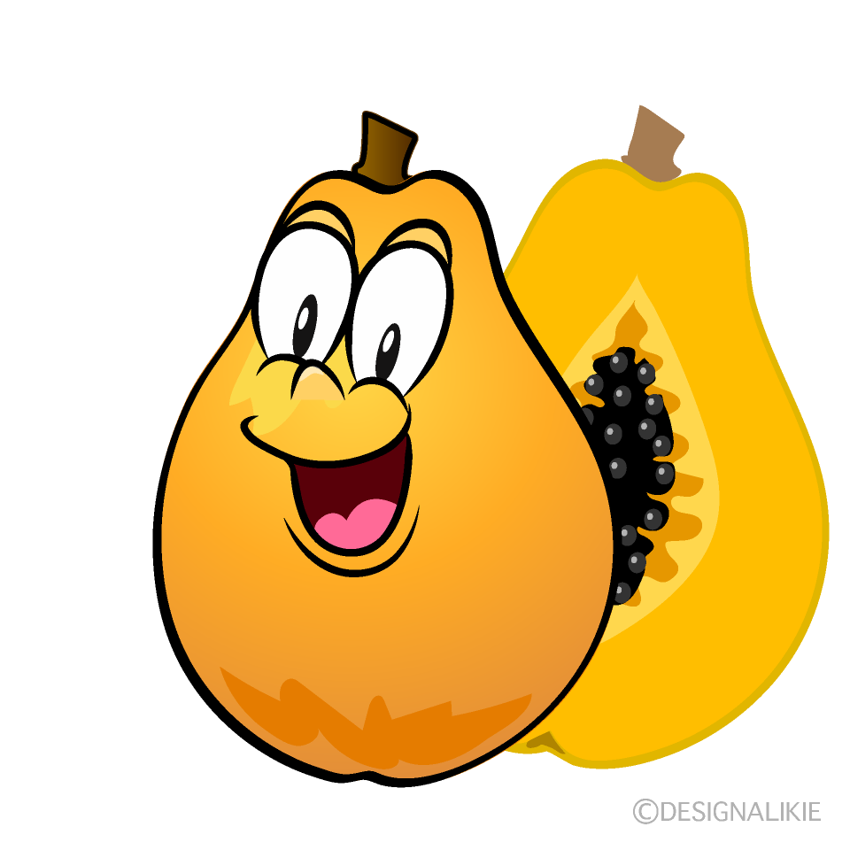Surprising Papaya Cartoon Character Image