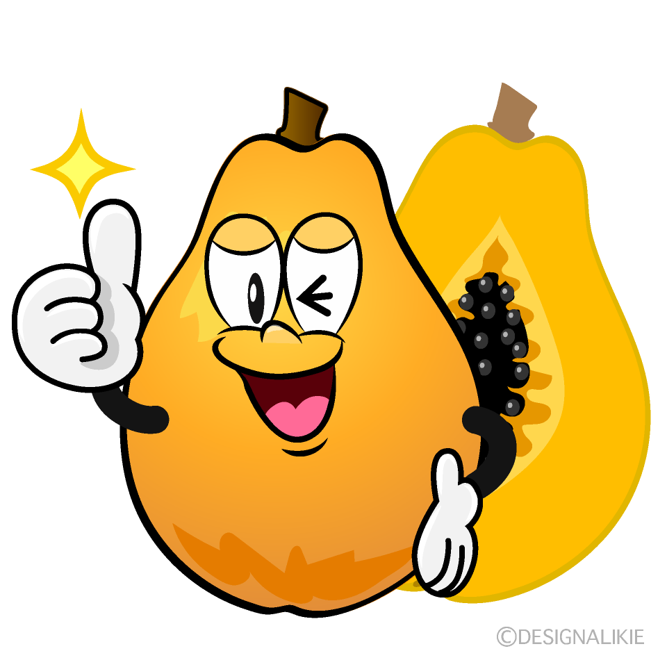 Thumbs up Papaya Cartoon Character Image