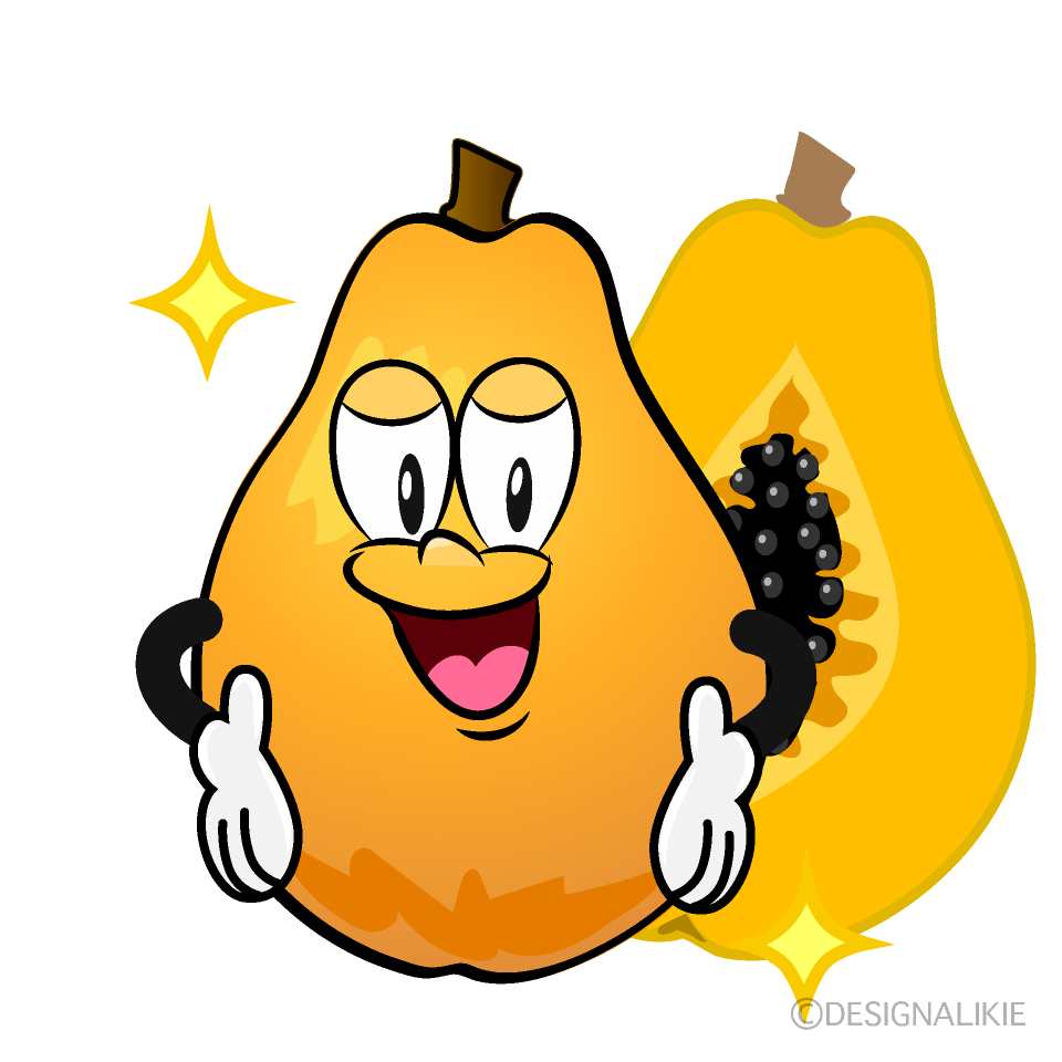 Glitter Papaya Cartoon Character Image