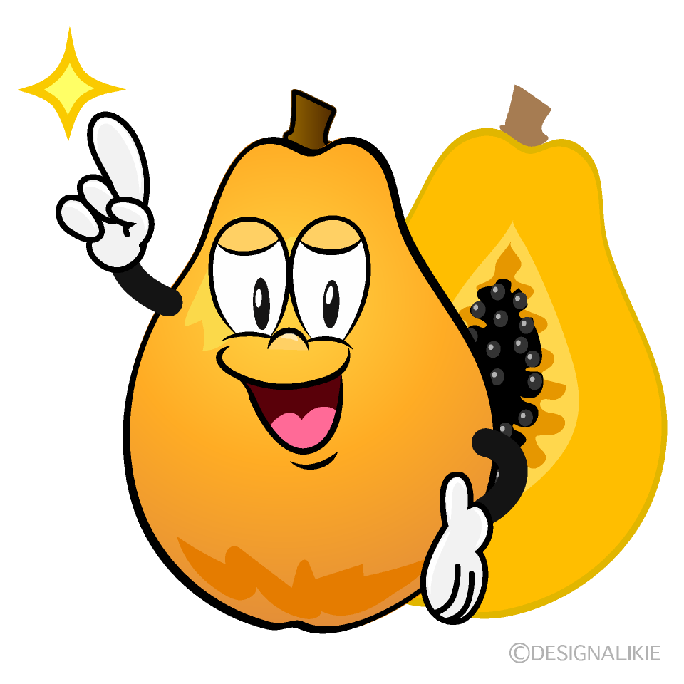 Posing Papaya Cartoon Character Image