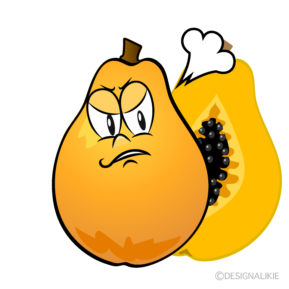 Angry Papaya Cartoon Character Image