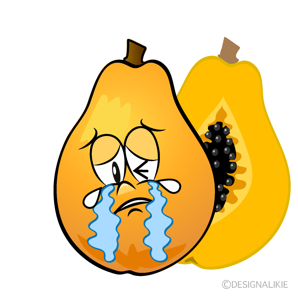 Crying Papaya Cartoon Character Image