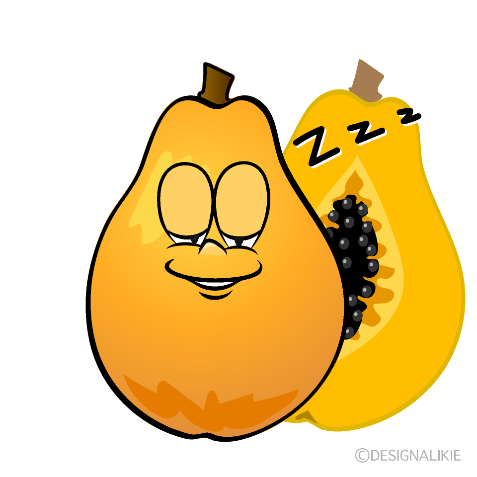 Sleeping Papaya Cartoon Character Image