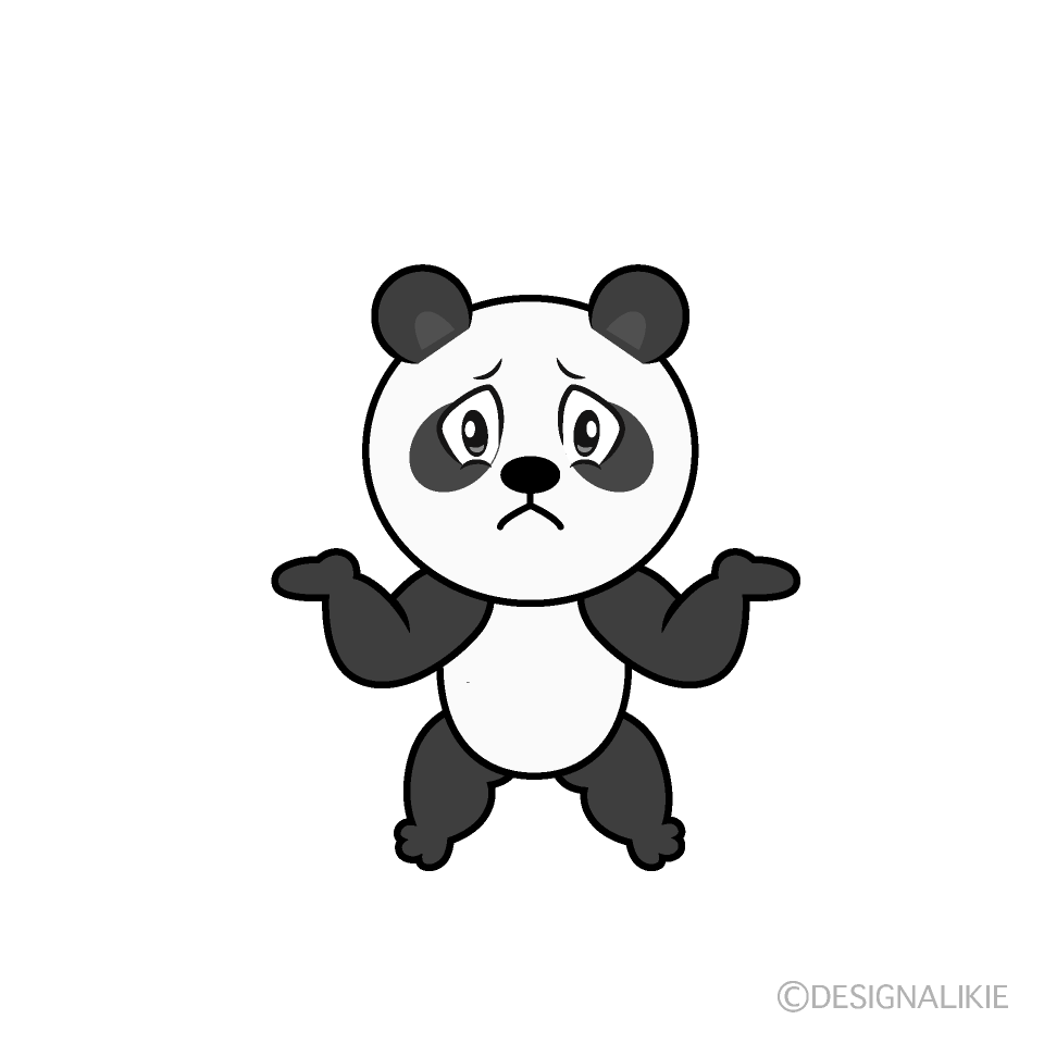 Troubled Panda Cartoon Character Image