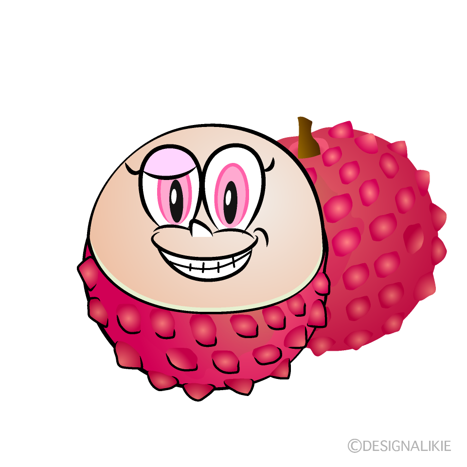 Grinning Lychee Cartoon Character Image