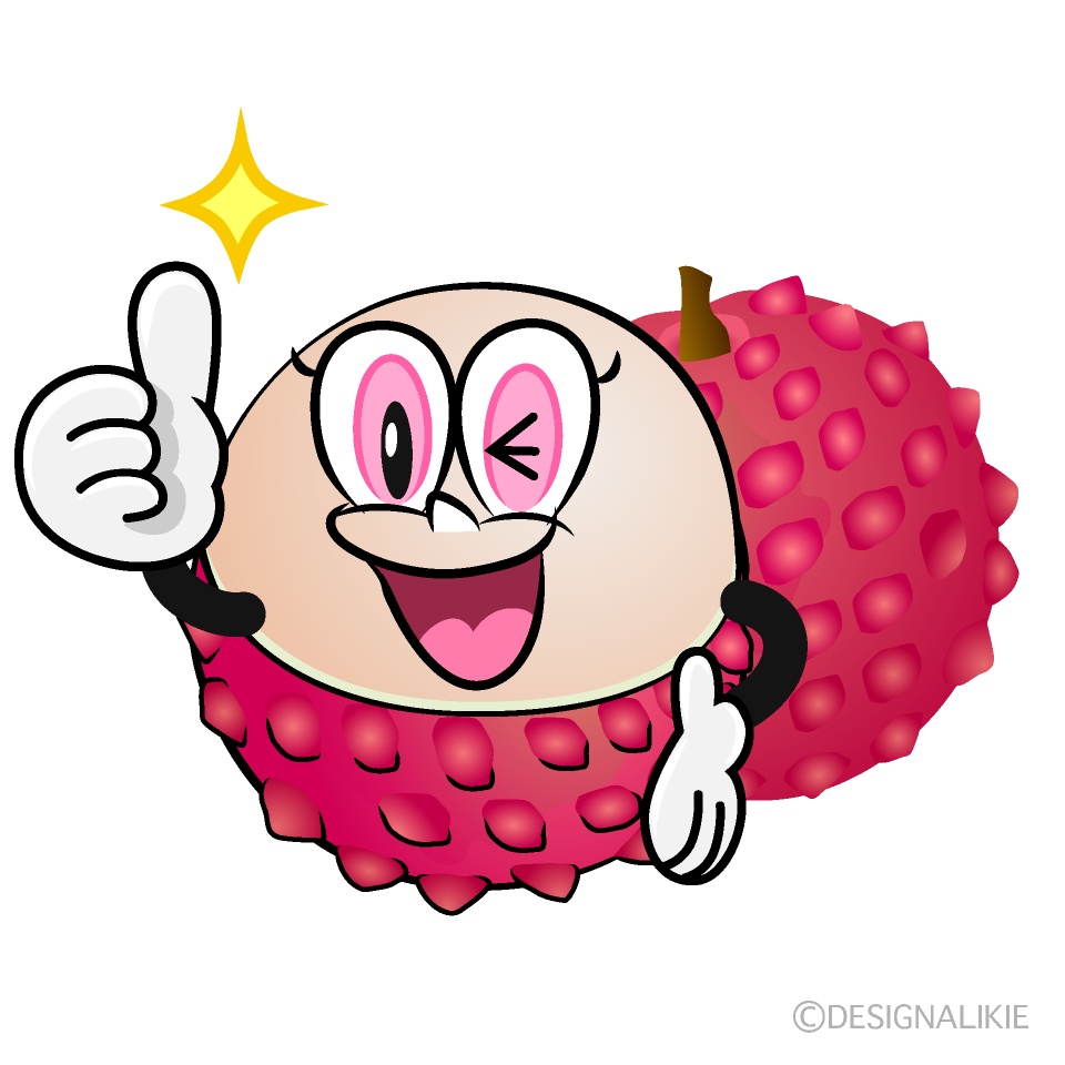 Thumbs up Lychee Cartoon Character Image