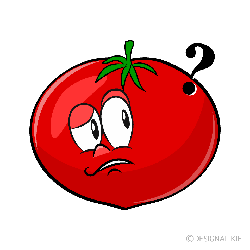 Thinking Tomato Cartoon Character Image