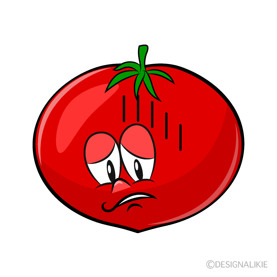 Depressed Tomato Cartoon Character Image