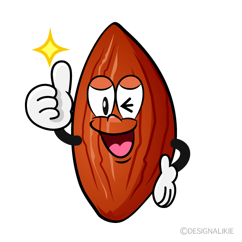 Thumbs up Almond Cartoon Character Image