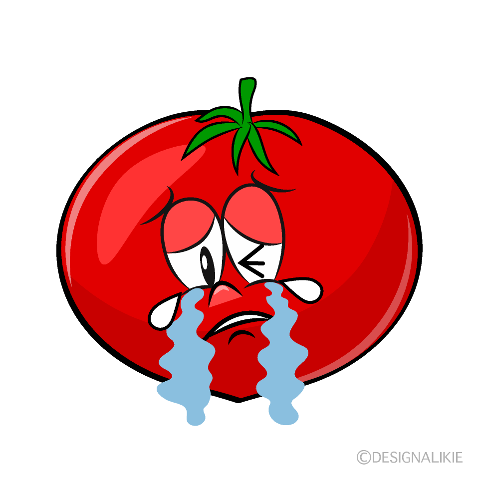 Crying Tomato Cartoon Character Image