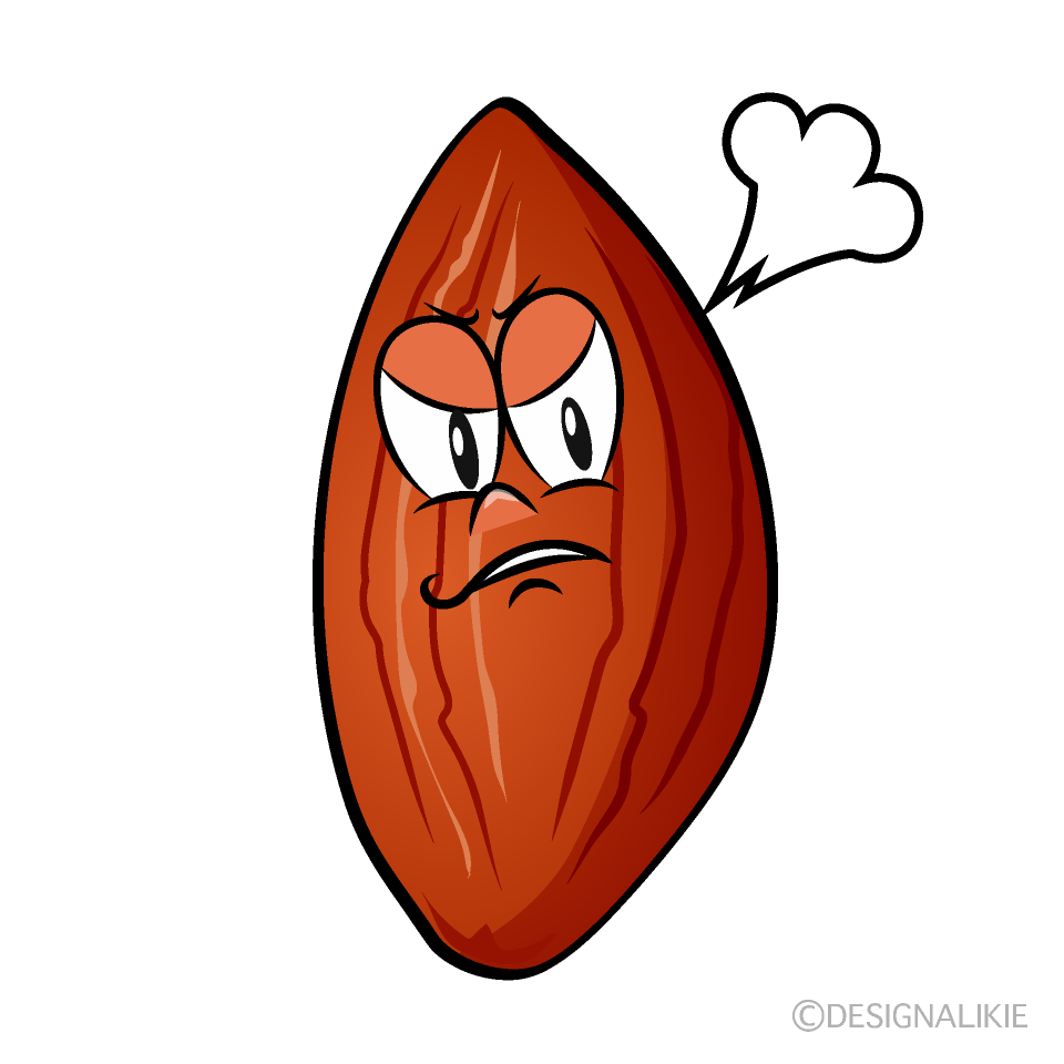 Angry Almond Cartoon Character Image