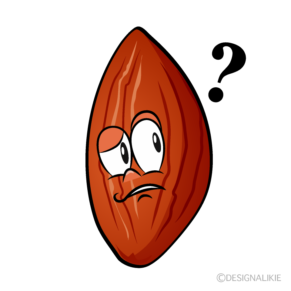 Thinking Almond Cartoon Character Image
