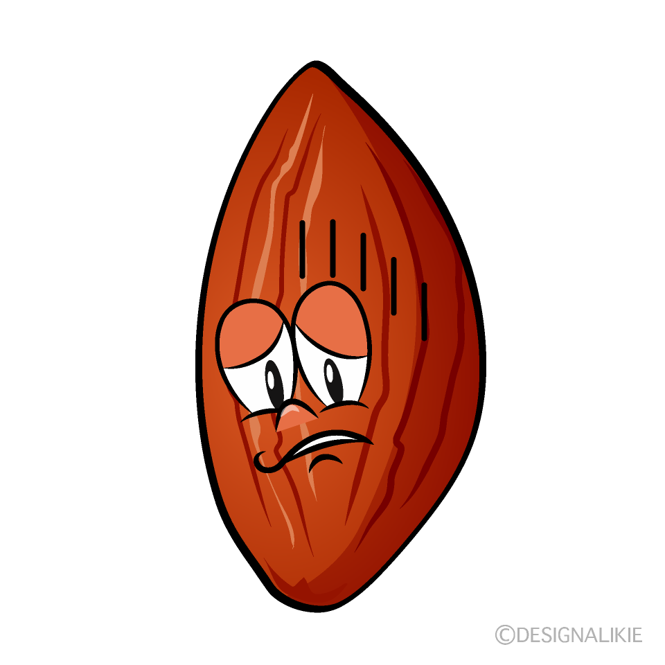 Depressed Almond Cartoon Character Image